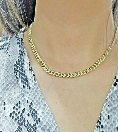 Pre-owned Miami Cuban 10k Gold Ladie  Necklace 16inch Box Clasp Strong Link 6mm Women