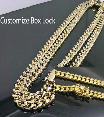 Pre-owned Globalwatches10 10k Yellow Gold Men 6mm Miami Cuban Chain With Box Lock 18 Inch Real 10kt Gold