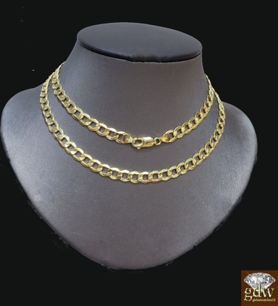 Pre-owned Globalwatches10 Real 10k Gold Cuban Curb Link Chain Necklace 6.5mm 24" Authentic 10k Yellow Gold