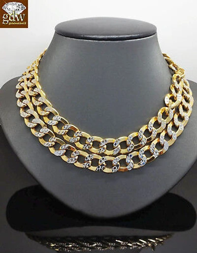 Pre-owned Globalwatches10 10k Gold Cuban Link Chain Diamond Cut Necklace 26" 11mm Real 10kt Yellow Gold
