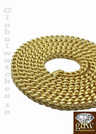 Pre-owned Franco Real 10k Gold Chain  Chain 24 Inch 4mm Necklace Lobster Clasp,box ,men's In Yellow