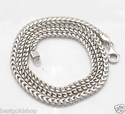 Pre-owned Bestgoldshop 22" 24" 4.8mm Mens Solid Franco Chain Necklace Real Sterling Silver 925 58gr In Rhodium Finish