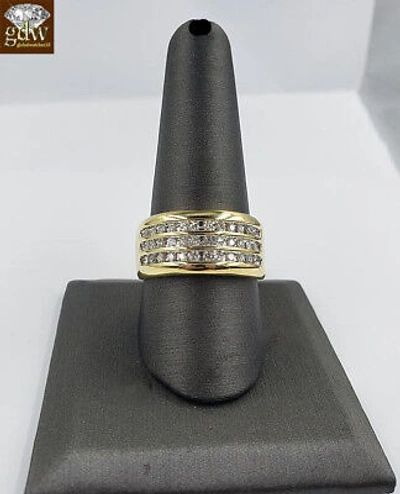 Pre-owned G&amp;d Real10k Yellow Gold Wedding Engagement Ring Band Genuine 1/2ct Diamond Size 11 In H-i