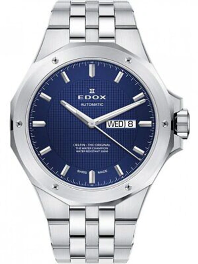 Pre-owned Edox 88005-3m-buin Delfin Automatic 43mm 20atm