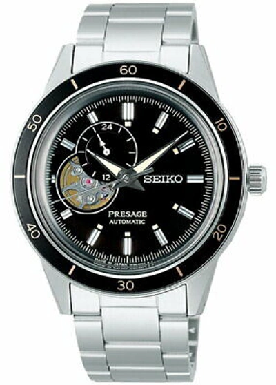 Pre-owned Seiko Presage Style 60's Sary191 Men's Watch Automatic Open Heart Black 2021