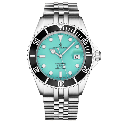Pre-owned Revue Thommen Men's Diver Green Dial Stainless Steel Automatic Watch 17571.2231