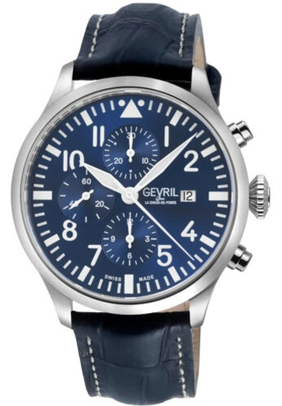 Pre-owned Gevril Men's 47101 Vaughn Chrono Pilot Swiss Automatic Eta 7750 Movement Watch