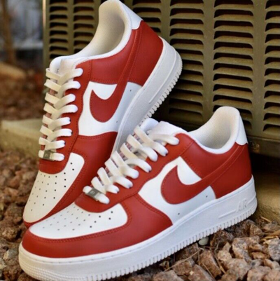 Pre-owned Nike Air Force 1 Custom Low Two Tone Chicago Red White Shoes Men Women Kids