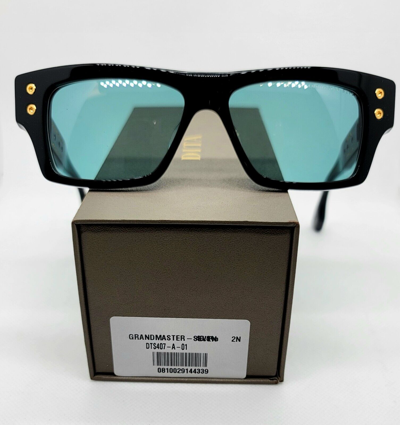 Pre-owned Dita Sunglasses Grandmaster Seven Dts 407-a-01 Black Gold Frame Blue Lens