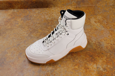 Pre-owned Versace Jeans Couture 'fire1' High Top Sneaker Mens 10 Us 43 Eur Msrp $325 In White