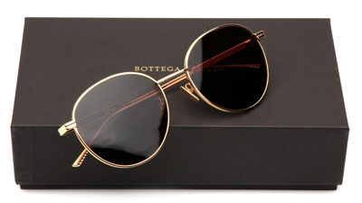 Pre-owned Bottega Veneta Bv1042sa 002 Gold Sunglasses 57-20-145mm Italy In Brown