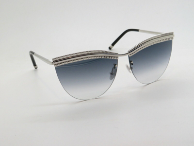 Pre-owned Boucheron $1020  0028s 003 Silver/blue Gradient Authentic Sunglasses