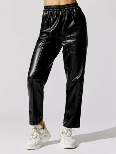 Pre-owned Jonathan Simkhai $340  Standard Tay Stretch Vegan-leather Pants Black Size M