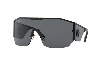 Pre-owned Versace Brand  Sunglasses Ve2220 With. 100987 Black Black Gray Man