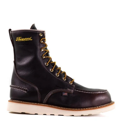 Pre-owned Thorogood 1957 Series Waterproof 8″ Briar Pitstop Safety Toe Maxwear Wedge™ Usa Made In Briar Pitstop Leather