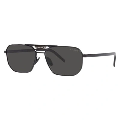 Pre-owned Prada Pr58ys 1ab5s0 Black/dark Grey 57-15-145 Sunglasses Authentic In Gray