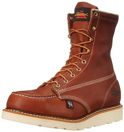 Pre-owned Thorogood American Heritage 8″ Tobacco Safety Toe Toc Maxwear Wedge™ In Brown