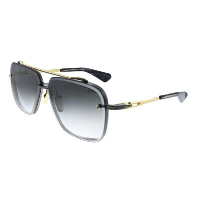 Pre-owned Dita Mach-six Dt Dts121 62-05 Black Gold Metal Sunglasses Grey Gradient Lens In Gray