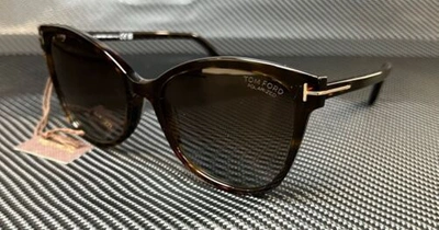 Pre-owned Tom Ford Ani Ft0844 52h Dark Havana Brown Polarized 58 Mm Women's Sunglasses