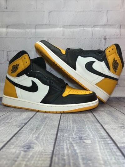 Pre-owned Jordan Nike Air  1 Retro High Taxi Yellow Black Shoes 555088-711 Men's Size 10.5