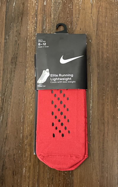 Pre-owned Nike Elite Running Lightweight Low Cut Men's Running Socks Size L Red Sx3602-670