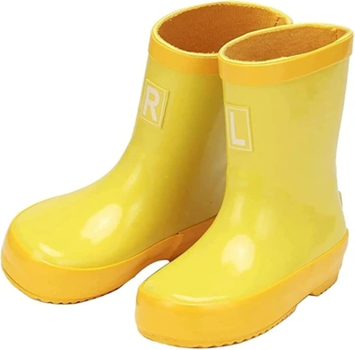 Pre-owned Huilun Rubber Rain Boots Women Boys And Girls Rain Anti-... In Yellow