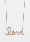 Sydney Evan Large 14k Yellow Gold & Diamond Love Necklace In Rose Gold