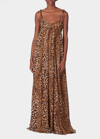 Carolina Herrera Leopard Print Cotton-blend Midi Dress In Multi Color