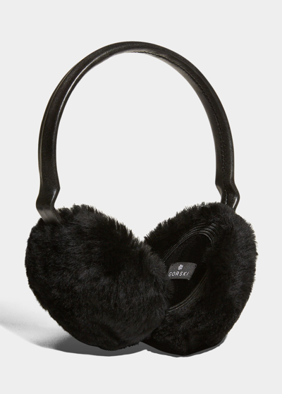 Gorski Lamb Shearling Earmuffs In Black