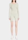 Alo Yoga High-waist Active Biker Shorts In Limestone