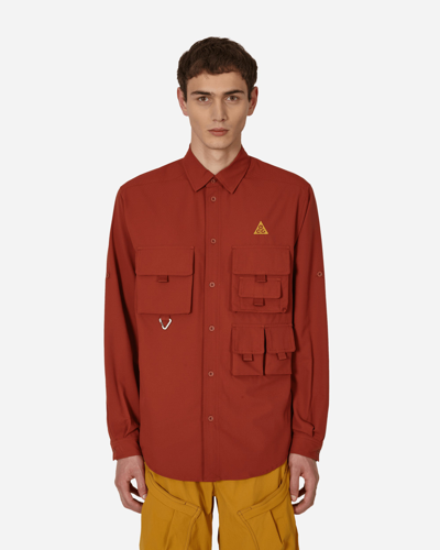 Nike Men's  Acg Dri-fit Uv "devastation Trail" Top In Burgundy