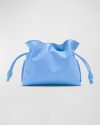 Loewe Flamenco Mini Napa Drawstring Clutch Bag In Light Blue