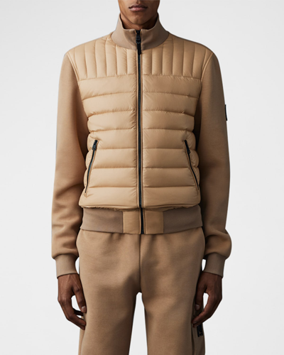 Mackage Men's Collin Knit/quilted Down Combo Jacket In Camel