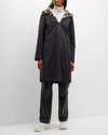 Gorski Reversible Shearling Lamb Parka Coat In Snow Leopard/ Bla
