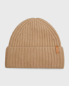 Vince Boiled Cashmere Chunky Knit Beanie In Camel