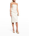 Max Mara Bernard Strapless Wool Dress In Ivory