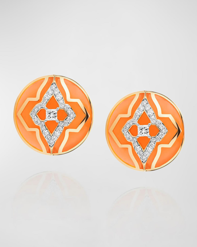 Farah Khan Atelier 18kt Yellow Gold Flush Orange Mumbai Audacious Earrings