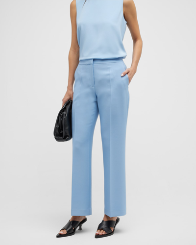 Lafayette 148 Gates Flared Ankle Trousers In Cool Blue