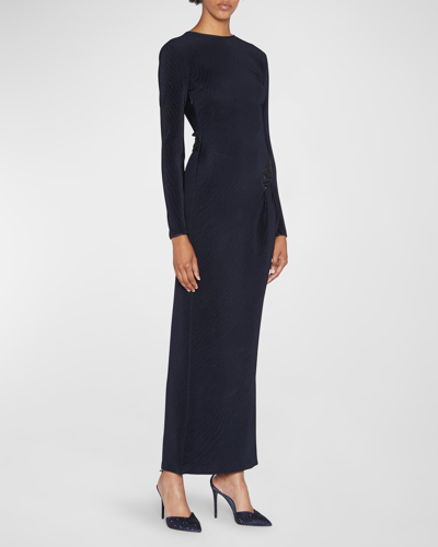 GIORGIO ARMANI JERSEY DRESS W/ BEADED HIP DETAIL