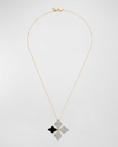 Farah Khan Atelier 18k Yellow Gold Piano Black Stardust Necklace, 16-18"l