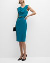 Black Halo Jackie O Belted Sheath Dress In Jade