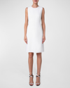 Akris Silk Crepe Shift Dress In Ecru