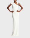 POLO RALPH LAUREN KATERINA CUTOUT OPEN-BACK COLUMN GOWN