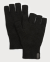 Vince Ribbed Cashmere Fingerless Gloves In Black
