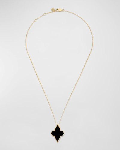 Farah Khan Atelier 18k Yellow Gold Piano Black Minimalistic Necklace, 16-18"l