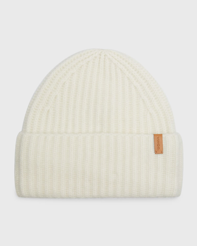 Vince Cashmere Chunky Knit Beanie In White