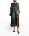 MAX MARA AZZURRO PRINTED MAXI DRESS