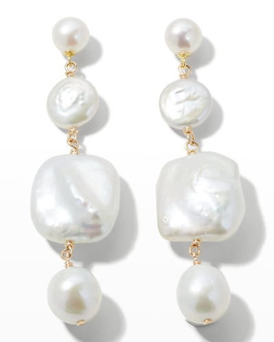 Margo Morrison Mixed Pearl Post Earrings In Whpl