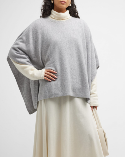 Vince Knit Cashmere Poncho In Gray