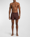 Hanro Men's Fancy Woven Striped Boxers In 2974 Elegant Stri